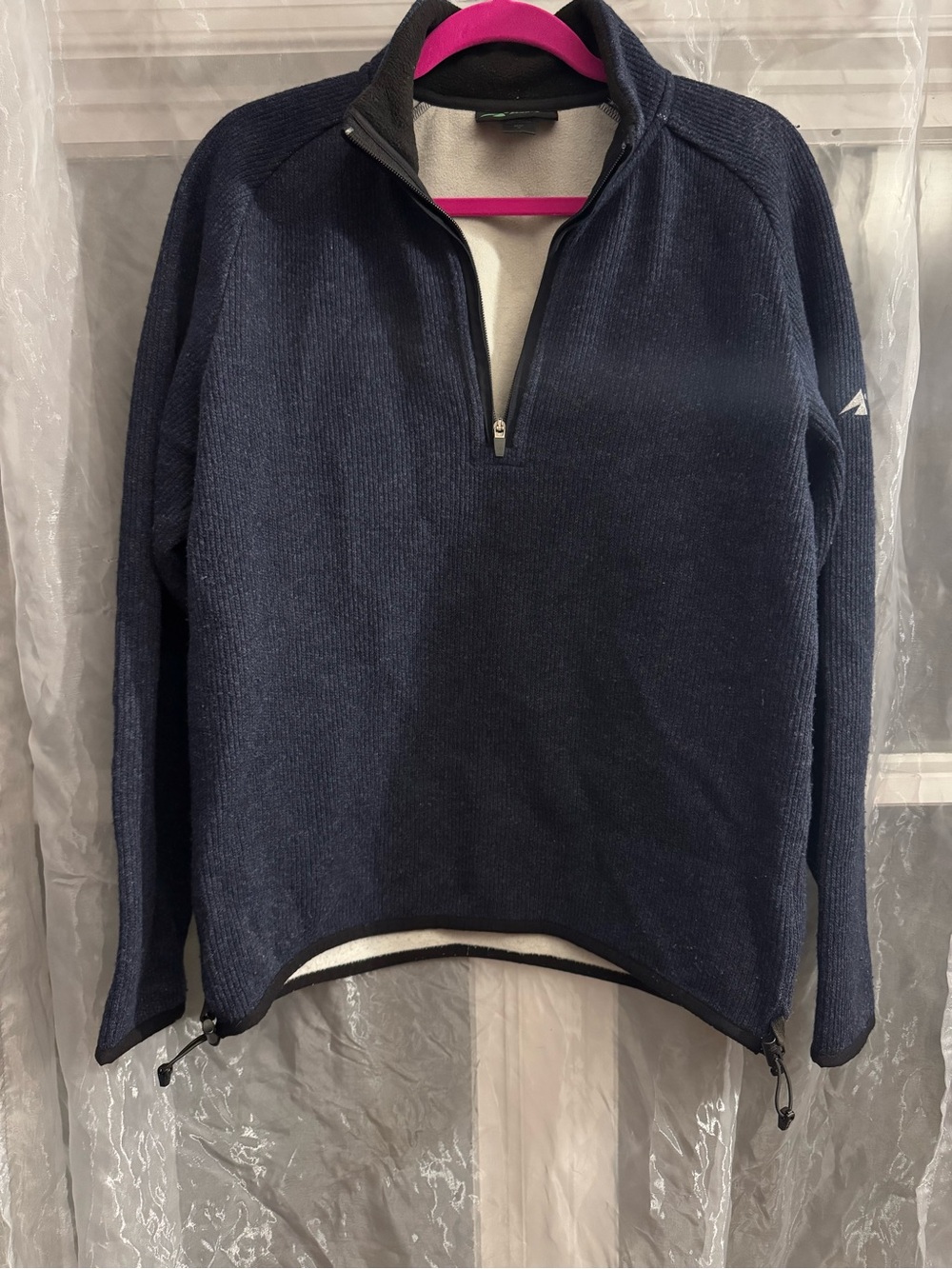 Vintage Eastern Mountain Sports Quarter Zip Navy Fleece Pullover